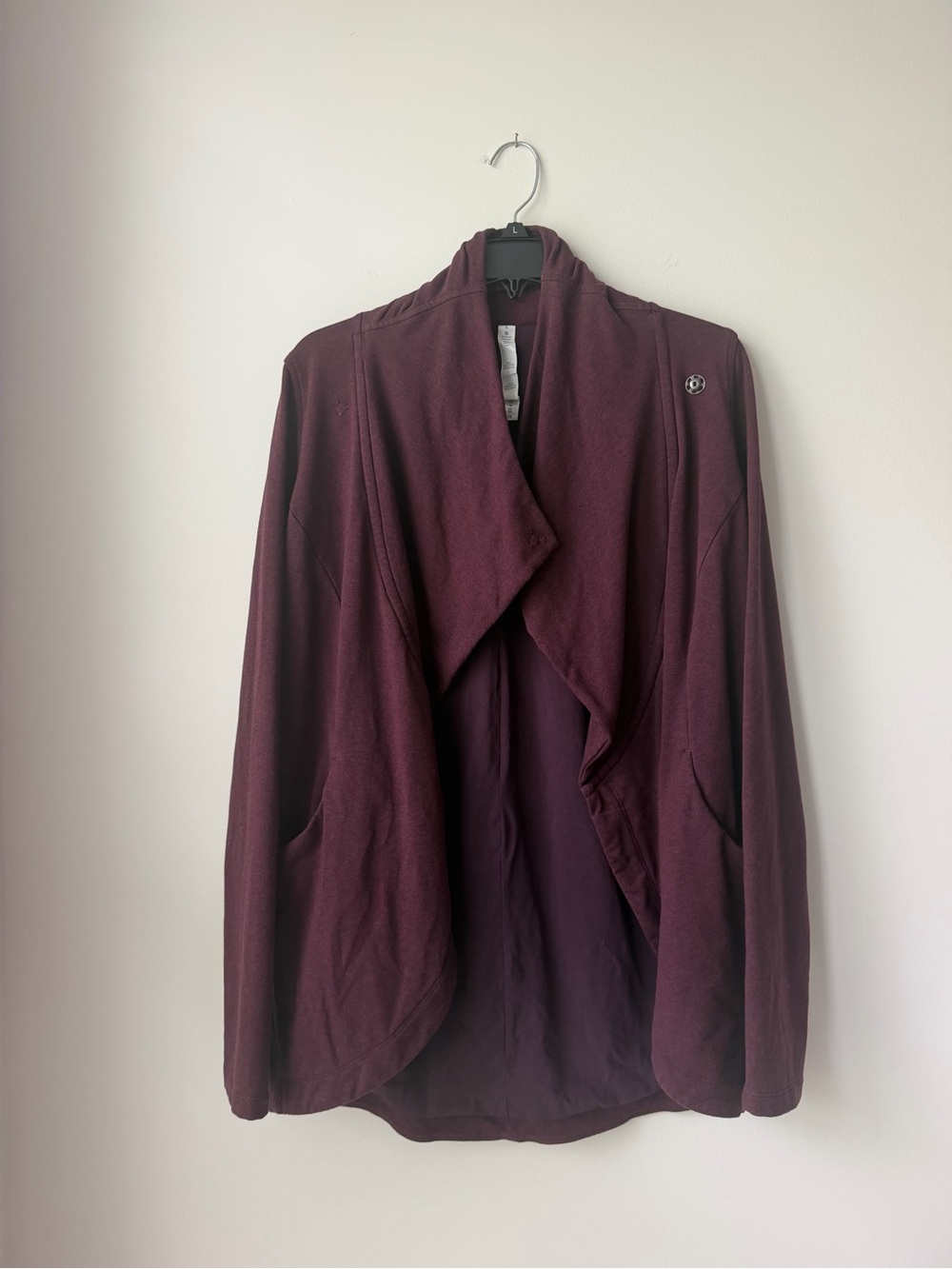 lululemon athletica Burgundy Open-Front Draped Jacket